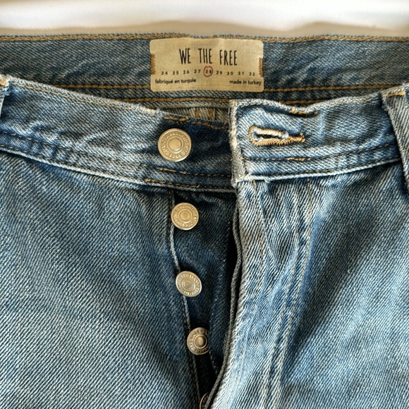 Free People size 28 straight leg /wide leg size 28 destroyed denim. Super soft - Picture 2 of 2